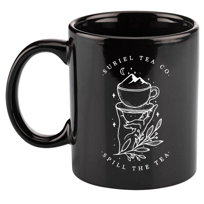 The SurielS Tea Co Spill The Tea 11oz C Handle Ceramic Mug