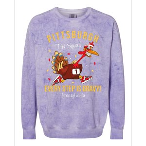 Trot Squad Turkey Thanksgiving 2024 Pennsylvania Pittsburgh Colorblast Crewneck Sweatshirt