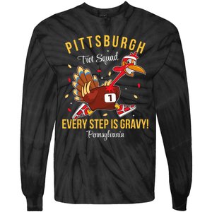 Trot Squad Turkey Thanksgiving 2024 Pennsylvania Pittsburgh Tie-Dye Long Sleeve Shirt