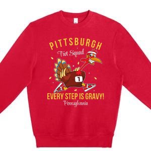 Trot Squad Turkey Thanksgiving 2024 Pennsylvania Pittsburgh Premium Crewneck Sweatshirt