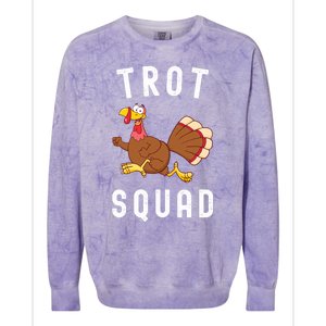 Trot Squad Turkey Run Thanksgiving Running Turkey Trot Gift Colorblast Crewneck Sweatshirt