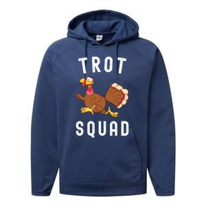 Trot Squad Turkey Run Thanksgiving Running Turkey Trot Gift Performance Fleece Hoodie