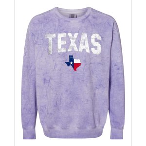 Texas State Usa Distressed Flag Grunge Texas Colorblast Crewneck Sweatshirt