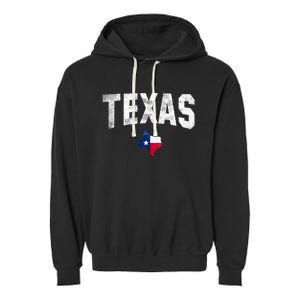 Texas State Usa Distressed Flag Grunge Texas Garment-Dyed Fleece Hoodie