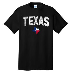 Texas State Usa Distressed Flag Grunge Texas Tall T-Shirt