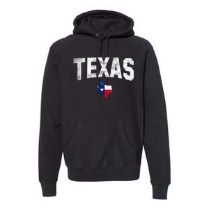 Texas State Usa Distressed Flag Grunge Texas Premium Hoodie