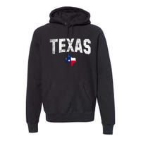 Texas State Usa Distressed Flag Grunge Texas Premium Hoodie