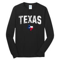 Texas State Usa Distressed Flag Grunge Texas Tall Long Sleeve T-Shirt