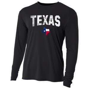 Texas State Usa Distressed Flag Grunge Texas Cooling Performance Long Sleeve Crew