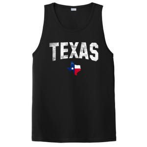 Texas State Usa Distressed Flag Grunge Texas PosiCharge Competitor Tank