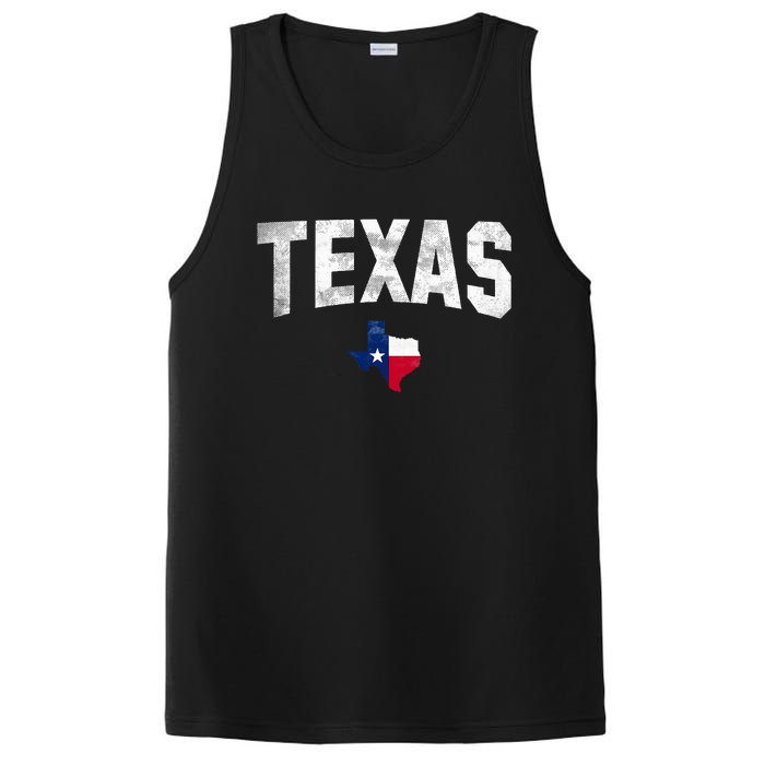 Texas State Usa Distressed Flag Grunge Texas PosiCharge Competitor Tank