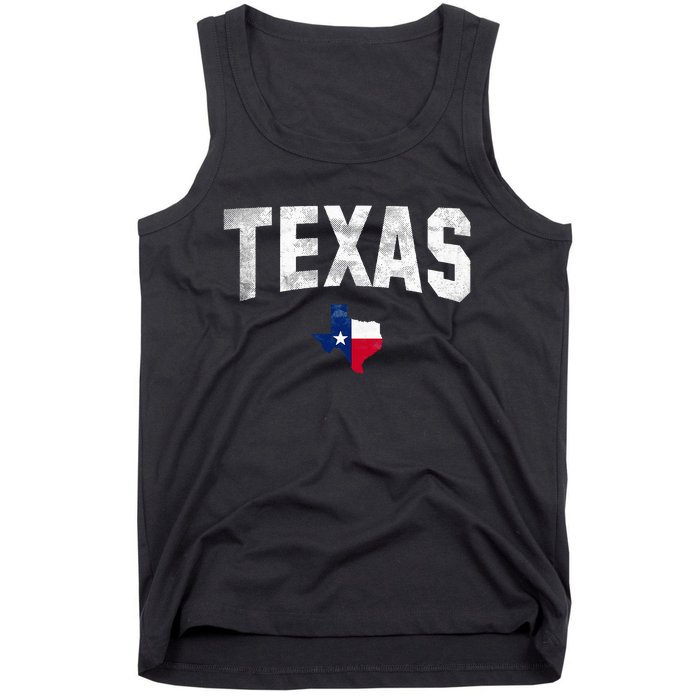 Texas State Usa Distressed Flag Grunge Texas Tank Top