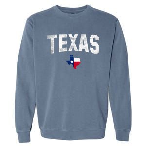 Texas State Usa Distressed Flag Grunge Texas Garment-Dyed Sweatshirt