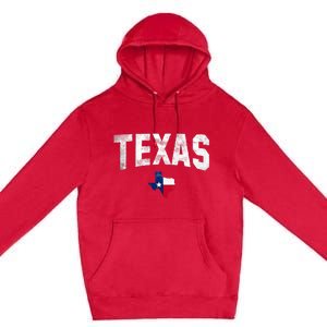 Texas State Usa Distressed Flag Grunge Texas Premium Pullover Hoodie