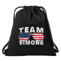 Team Simone Usa Flag Sunglasses Support Vintage Style Drawstring Bag