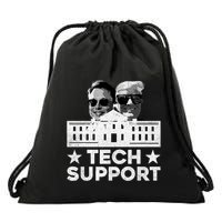 Tech Support Us Flag White House Tech Support D.O.G.E Drawstring Bag