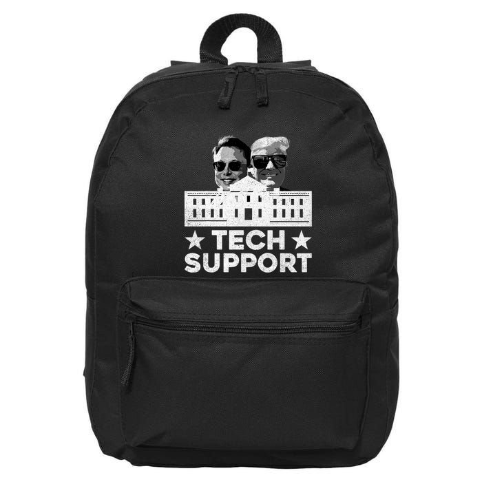 Tech Support Us Flag White House Tech Support D.O.G.E 16 in Basic Backpack