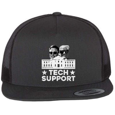 Tech Support Us Flag White House Tech Support D.O.G.E Flat Bill Trucker Hat