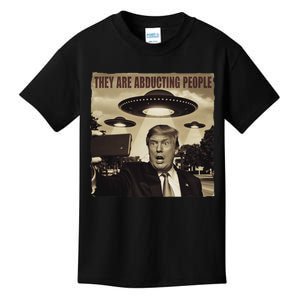 Trump Selfie Ufo Alien Abduction Trump Alien Ufo Abduction Kids T-Shirt