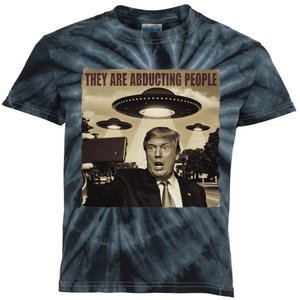 Trump Selfie Ufo Alien Abduction Trump Alien Ufo Abduction Kids Tie-Dye T-Shirt