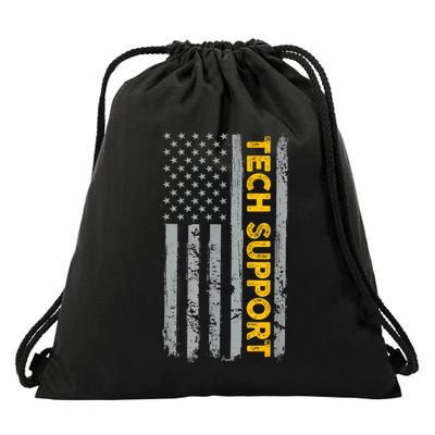 Tech Support Us Flag White House Tech Support D.O.G.E Drawstring Bag
