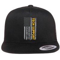Tech Support Us Flag White House Tech Support D.O.G.E Flat Bill Trucker Hat