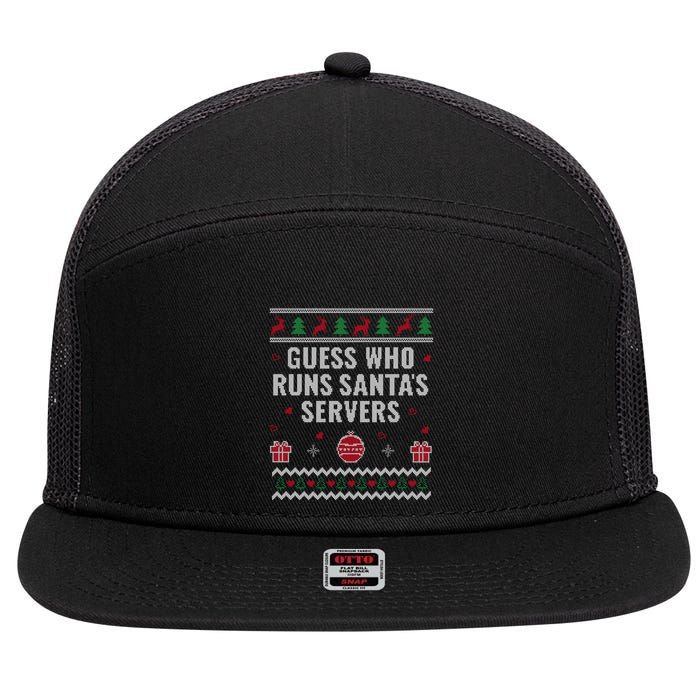 Tech Support Ugly Christmas Funny Computer It Nerd Xmas Meaningful Gift 7 Panel Mesh Trucker Snapback Hat