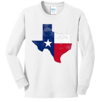 Texas State Usa Distressed Flag Grunge Kids Long Sleeve Shirt