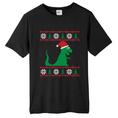 Trex Santa Ugly Christmas Tall Fusion ChromaSoft Performance T-Shirt