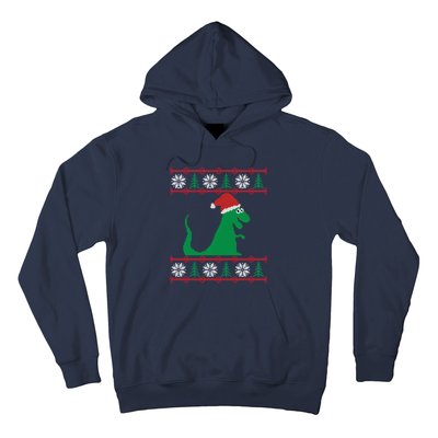 Trex Santa Ugly Christmas Hoodie