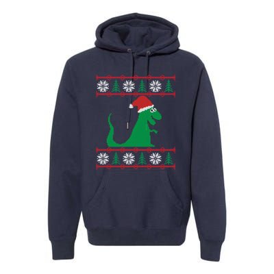 Trex Santa Ugly Christmas Premium Hoodie