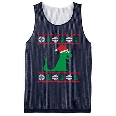 Trex Santa Ugly Christmas Mesh Reversible Basketball Jersey Tank