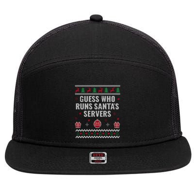 Tech Support Ugly Christmas Funny Computer It Nerd Xmas Gift 7 Panel Mesh Trucker Snapback Hat