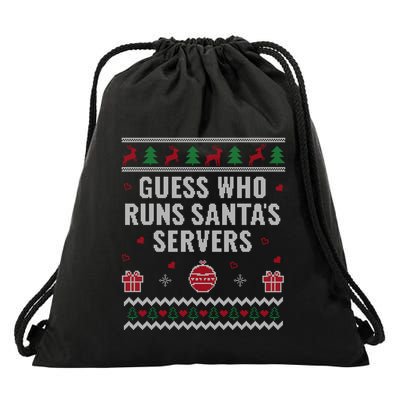 Tech Support Ugly Christmas Funny Computer It Nerd Xmas Gift Drawstring Bag