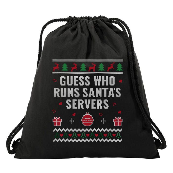 Tech Support Ugly Christmas Funny Computer It Nerd Xmas Gift Drawstring Bag