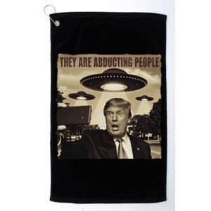 Trump Selfie Ufo Alien Abduction Trump Alien Ufo Abduction Platinum Collection Golf Towel