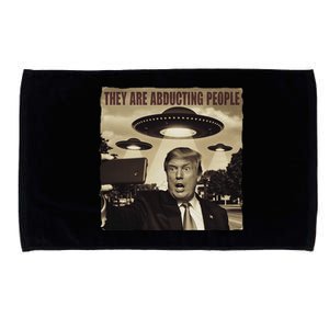 Trump Selfie Ufo Alien Abduction Trump Alien Ufo Abduction Microfiber Hand Towel