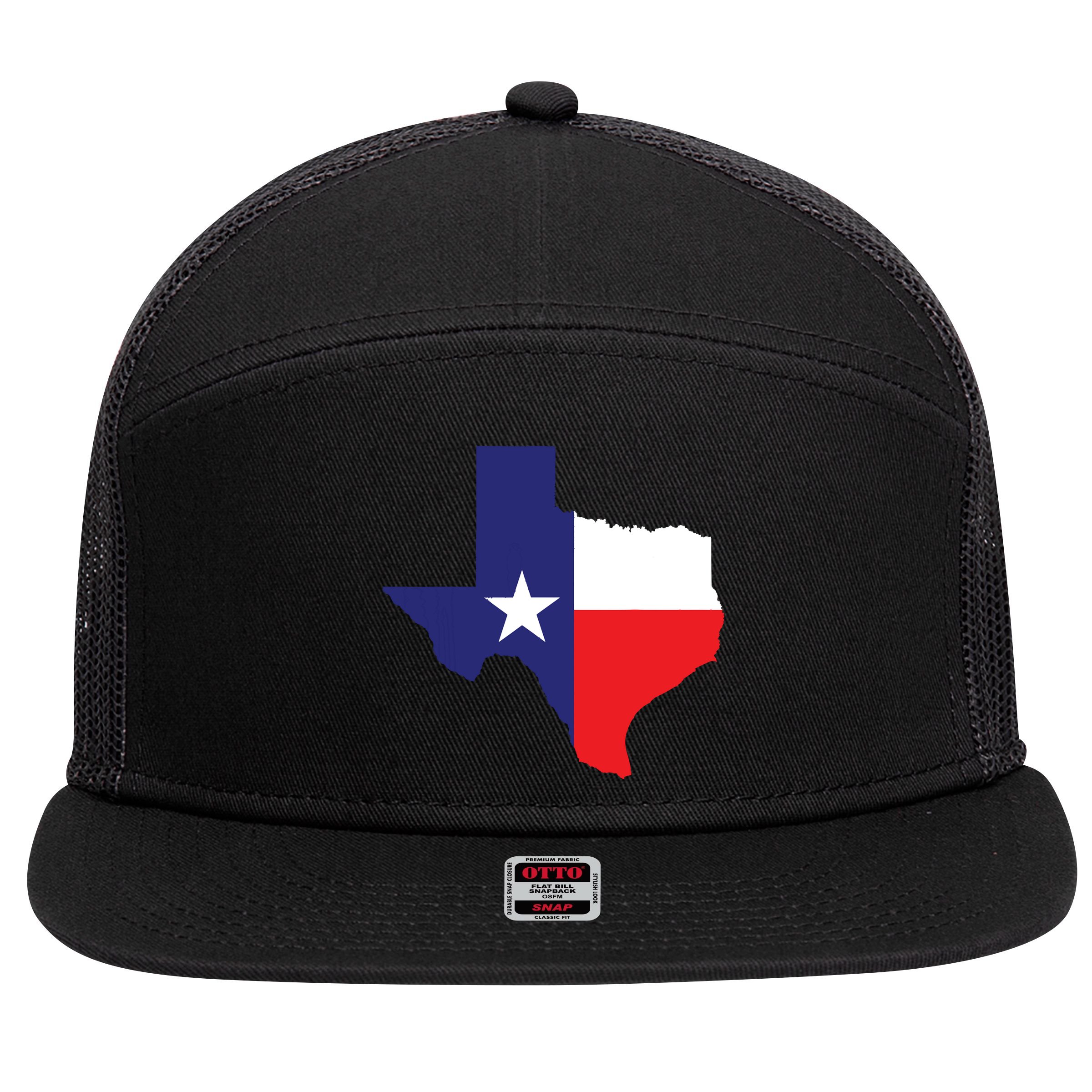 Texas State Usa Distressed Flag Grunge Texas 7 Panel Mesh Trucker Snapback Hat
