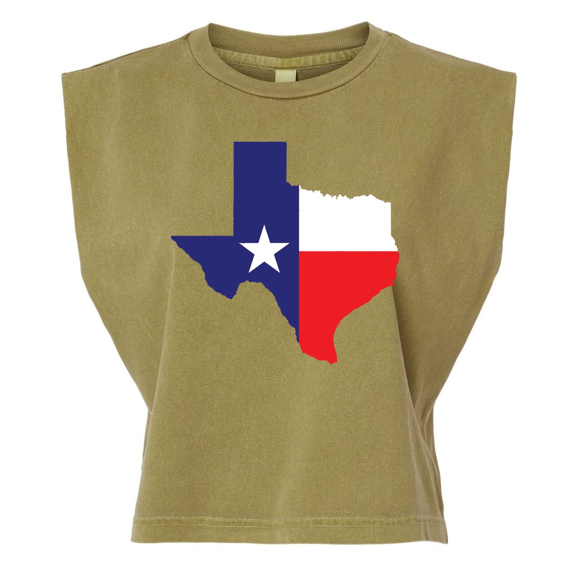 Texas State Usa Distressed Flag Grunge Texas Garment-Dyed Women's Muscle Tee