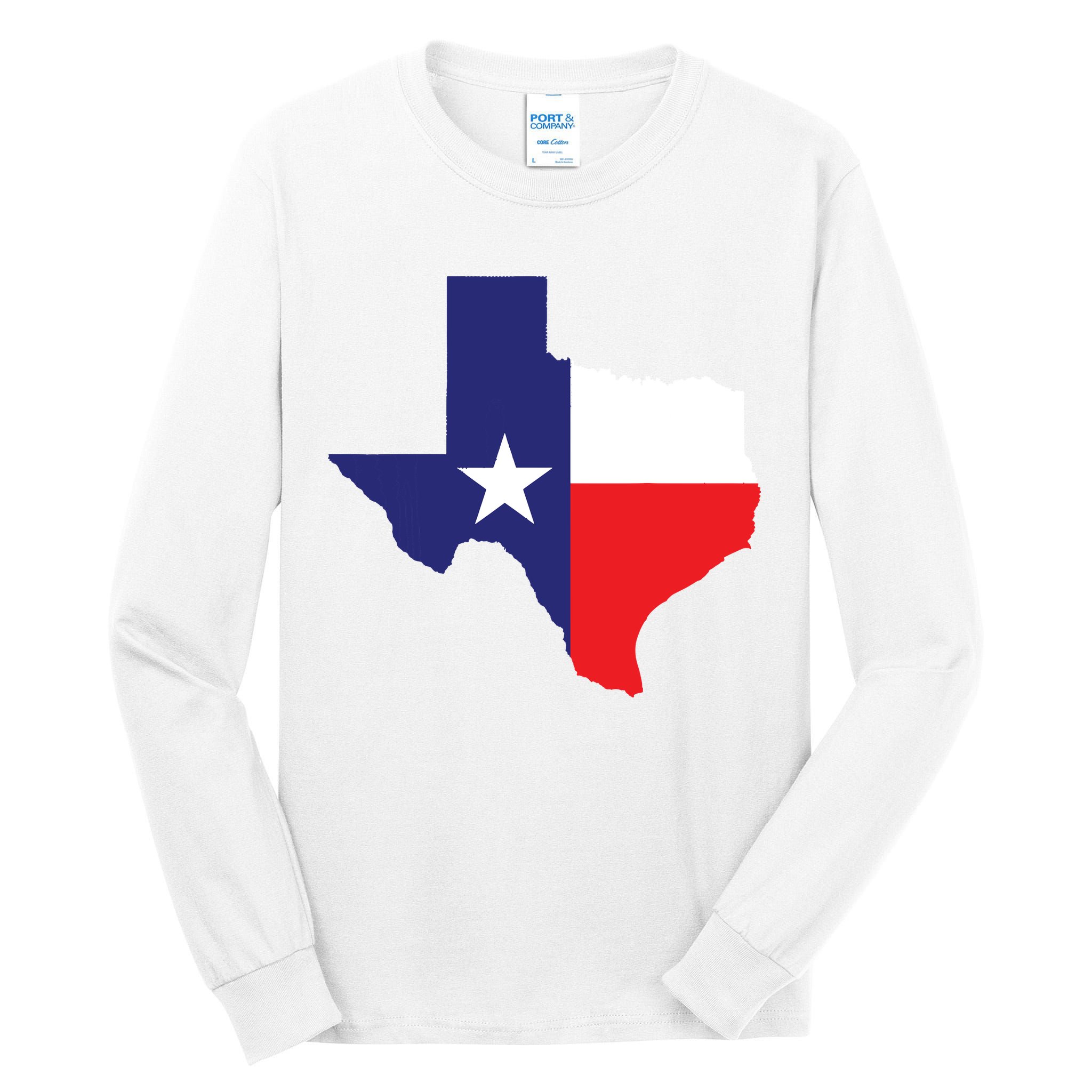 Texas State Usa Distressed Flag Grunge Texas Tall Long Sleeve T-Shirt