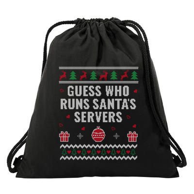 Tech Support Ugly Christmas Funny Computer It Nerd Xmas Gift Drawstring Bag