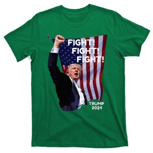 Trump Shot Us Flag Fist Pumped Fight Pray Trump T-Shirt