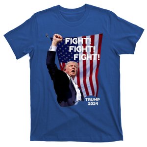 Trump Shot Us Flag Fist Pumped Fight Pray Trump Fight T-Shirt