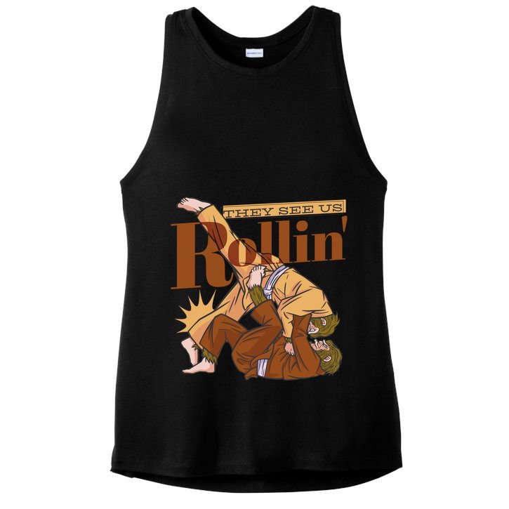 They See Us Rollin Big Foot Martial Arts Ladies PosiCharge Tri-Blend Wicking Tank