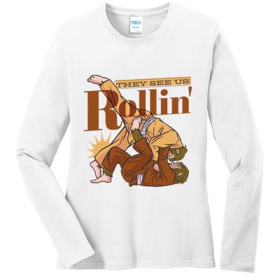They See Us Rollin Big Foot Martial Arts Ladies Long Sleeve Shirt
