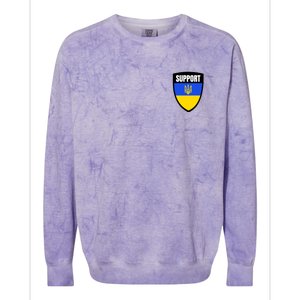 Tatical Support Ukrainian Flag Shield I Stand With Ukraine Military Colorblast Crewneck Sweatshirt