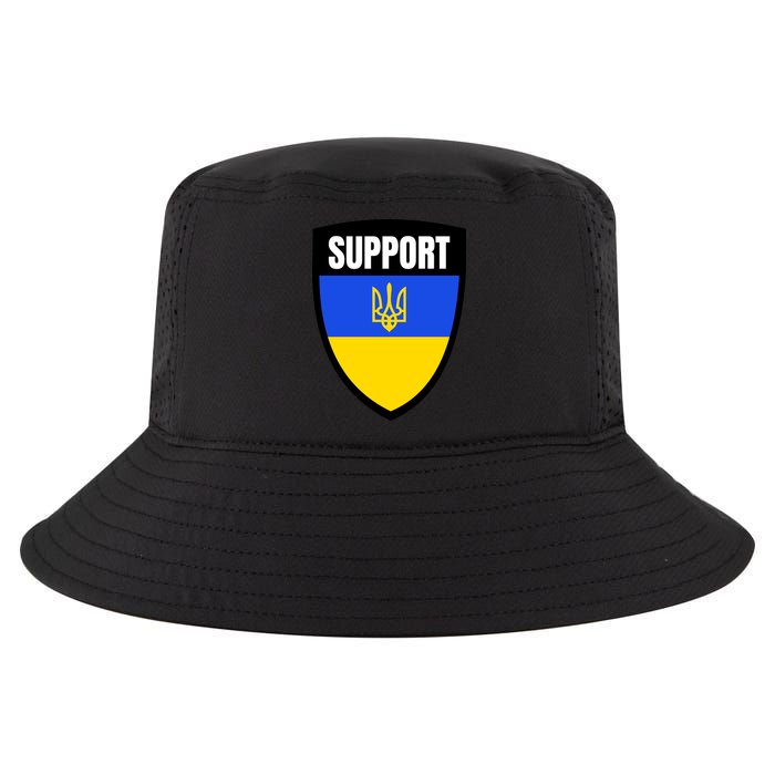 Tatical Support Ukrainian Flag Shield I Stand With Ukraine Military Cool Comfort Performance Bucket Hat