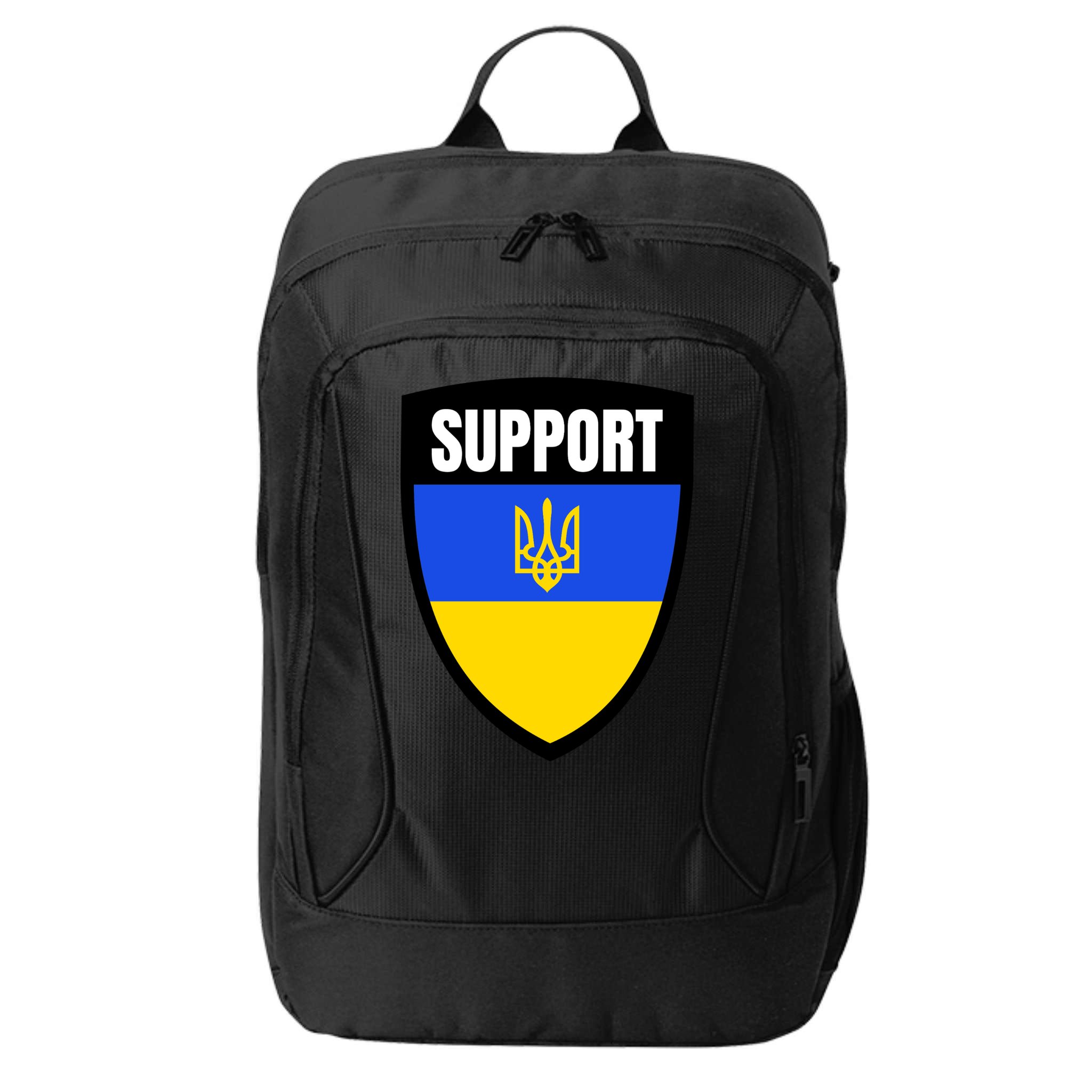 Tatical Support Ukrainian Flag Shield I Stand With Ukraine Military City Backpack