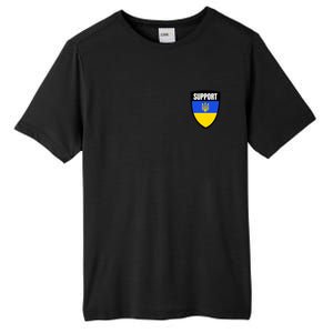 Tatical Support Ukrainian Flag Shield I Stand With Ukraine Military Tall Fusion ChromaSoft Performance T-Shirt