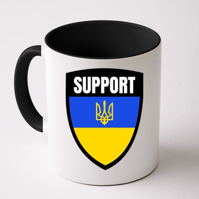 Tatical Support Ukrainian Flag Shield I Stand With Ukraine Military Mug